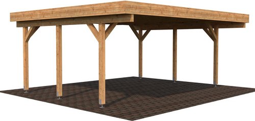 Thumbnail - PALMAKO Doppelcarport »Karl«, Außenmaß BxT: 600 x 512 cm, braun
