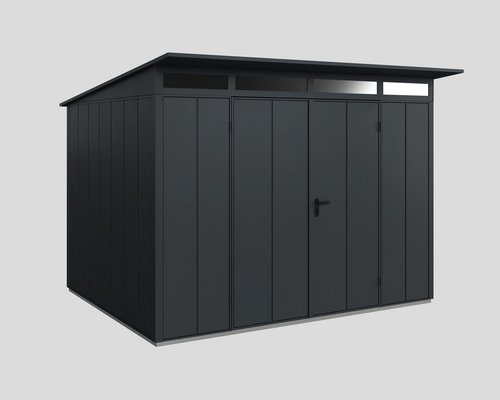 Thumbnail - Ecostar Gerätehaus »Elegant-P«, Metall, BxHxT: 302,8 x 232,3 x 238 cm (Außenmaße inkl. Dachüberstand) - grau