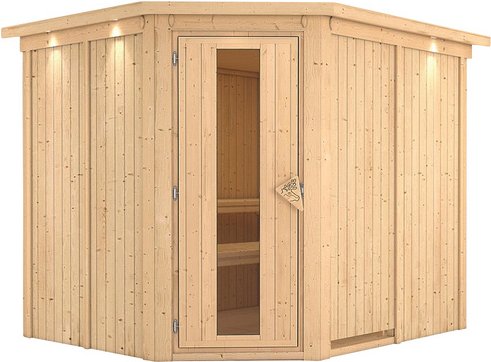 KARIBU Sauna »Haaspsalu«, für 4 Personen, ohne Ofen - beige