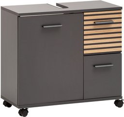 SCHILDMEYER Waschbeckenunterschrank »Katta«, BxH: 65,1 x 60 cm, anthrazit - schwarz