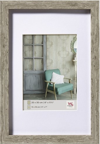 Walther Design Bilderrahmen, Holzrahmen Stockholm, Grau, 40x50 cm