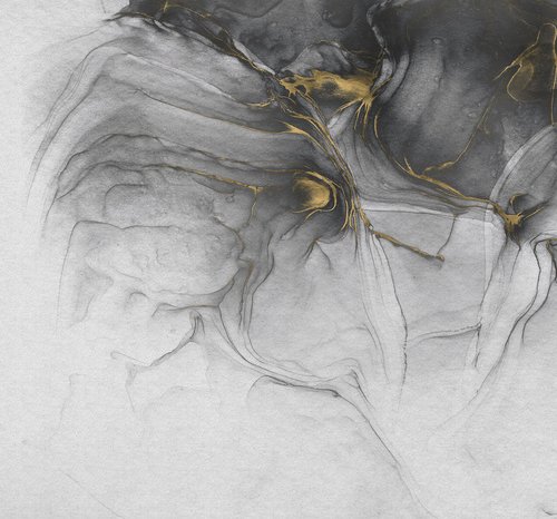 KOMAR Vliestapete, Abstrakt, bunt - goldfarben