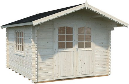 PALMAKO Blockbohlenhaus »Sally«, Holz, BxHxT: 362 x 263 x 440 cm (Außenmaße inkl. Dachüberstand) - braun