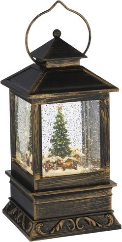 Konstsmide LED-Schneelaterne, eckig, Höhe: 22 cm, batterie, braun