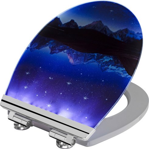 CORNAT WC-Sitz »LED«, MDF, Reversed Edge, mit Softclose-Funktion - blau