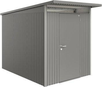 BIOHORT Gerätehaus »AvantGarde®«, Stahl, BxHxT: 174 x 218 x 254 cm (Außenmaße inkl. Dachüberstand) - grau