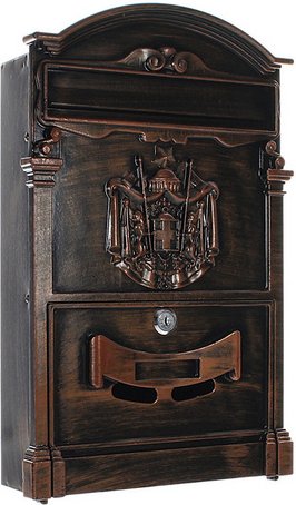 Rottner Tresor Briefkasten »Udine«, braun, Aluminium, (B x H:) 26 x 41 cm