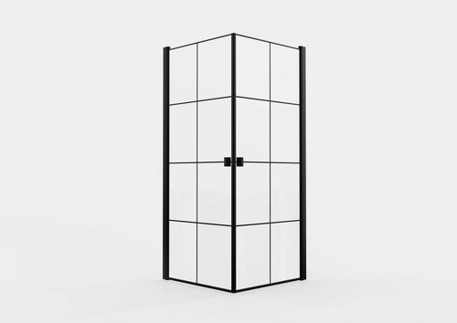 Marwell Glasdusche, BxHxT: 90 x 200 x 90 cm - schwarz