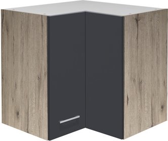 Thumbnail - Flex-Well Eck-Hängeschrank »Morena«, Basaltgrau/San Remo Eiche, grau, melaminbeschichtete Spanplatte