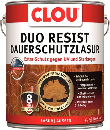 CLOU Holzlasur »DuoResist Dauerschutzlasur«, 5 l, Palisader, für ca. 12 m²/l - braun