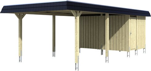 Thumbnail - SKANHOLZ Carport »Wendland«, BxT: 409 x 870 cm, Firsthöhe: 247 cm, farbbehandelt - weiss