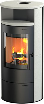 THERMIA Kaminofen, »Cumulus Omega«, schwarz, Stahl/Kalkstein, 7 kW