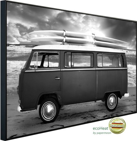 papermoon Infrarotheizung »EcoHeat - Auto Schwarz + Weiss«, Matt-Effekt - bunt