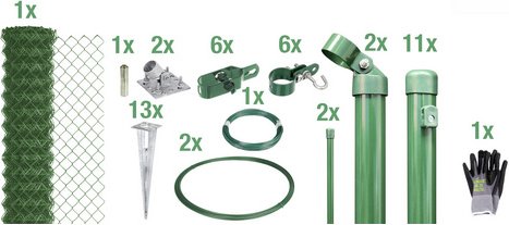 Gust. Alberts GmbH & Co. KG Set Maschendrahtzaun mit Bodenhülse, Breite: 2500cm, grün - gruen