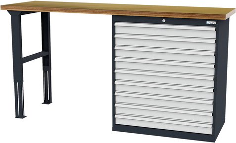 Simplaflex Reihenwerkbank, BxH: 200 x 106 cm, Stahlblech - bunt