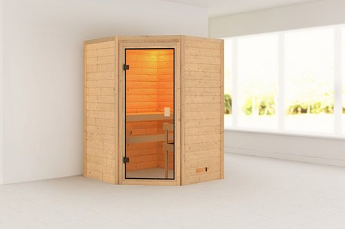 KARIBU Sauna »Reval«, BxTxH: 145 x 145 x 187 cm, ohne Ofen , für 2 Personen - beige