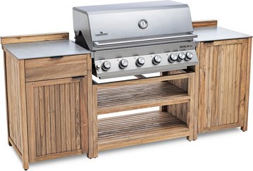 Grill, Gasgrill, Merlin L63,5xB214xH115,8cm - silberfarben