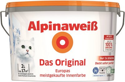 ALPINA Dispersionsfarbe »Alpinaweiß Das Original«, weiß, matt, 2 l - weiss
