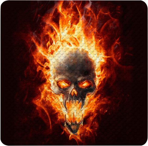 Sanilo Badematte »Totenkopf in Flammen«, 53 x 53 cm, Braun, Quadratisch