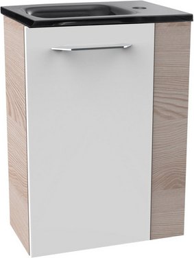 FACKELMANN Waschplatz-Set »SBC Gäste Bad«, 45cm links Alaska Esche/Weiß - weiss