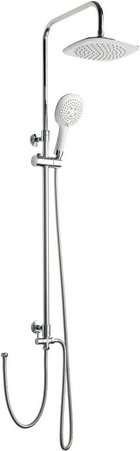 Thumbnail - WELLWATER Überkopfbrause-Set »Tiara«, 3 Strahlarten, chromfarben/weiß - silberfarben | weiss