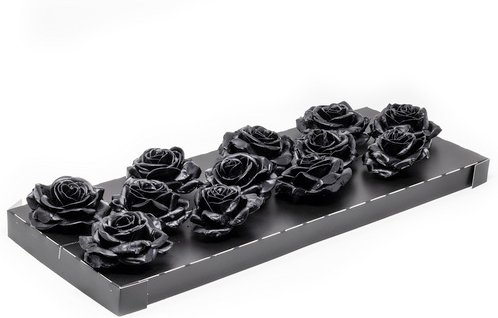 Flowerbox Wachsrose - schwarz