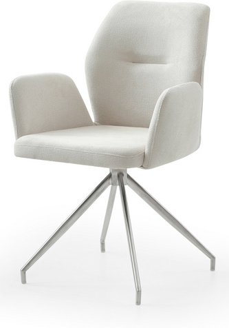 SalesFever Armstuhl, mit 180° Drehfunktion, BxH: 60 x 89 cm, Strukturstoff/Edelstahl - beige