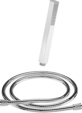 Chris Bergen Handbrause mit Brauseschlauch, chrom, Länge Brauseschlauch: 150 cm - silberfarben