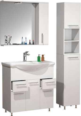 VCM Waschplatz-Set »Lisalo«, 4-tlg., weiss