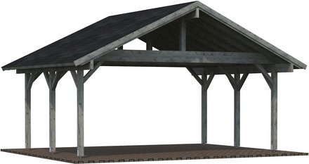 Thumbnail - PALMAKO Doppelcarport »Robert«, Außenmaß BxT: 635 x 510 cm, grau