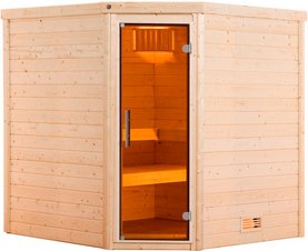WEKA Massivholzsauna »TURKU 2«, 6 Personen, inkl. 9 kW Ofen mit externer Steuerung - braun