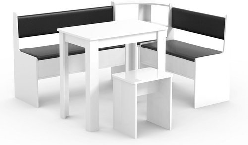 Thumbnail - VCM Eckbank, BxHxT: 153 x 80 x 123 cm - weiss