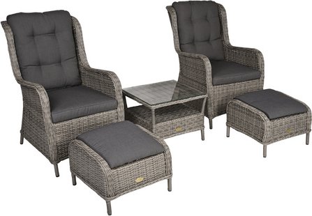 GARDEN PLEASURE Gartenmöbel »Valencia«, Metall, 3-teilig - grau