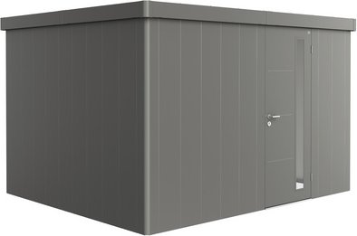BIOHORT Gerätehaus »Neo«, Stahl, BxHxT: 348 x 222 x 292 cm (Außenmaße inkl. Dachüberstand) - grau