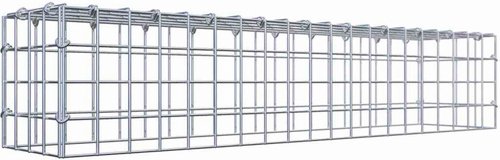 Thumbnail - Gabiona Gabione, silbergrau, Maschenweite 5 cm x 5 cm, C-Ring - silberfarben