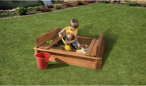 WEKA Sandkasten »196 B«, (LxBxH): 100 x 100 x 24cm - beige