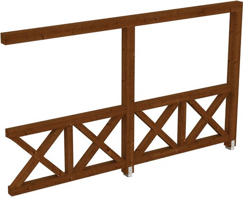 SKANHOLZ Seitenwand, B x H: 355 x 210 cm, Holz, Farbe: nussbaum