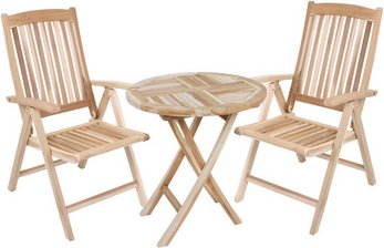 GARDEN PLEASURE Tischgruppe »JAVA«, 3-tlg., Braun, Holz