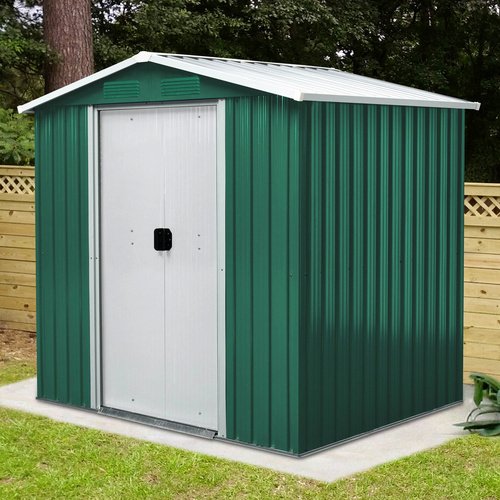 Thumbnail - PERGART Gerätehaus »Köln II«, Metall, BxHxT: 194 x 184 x 110 cm (Außenmaße inkl. Dachüberstand) - gruen