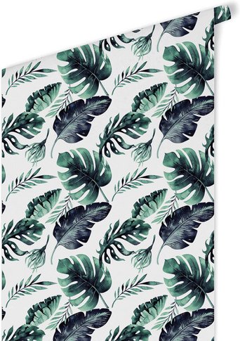 K&L Wall Art Vliestapete »Kinder Vliestapete«, Pflanzen Dschungel weiß, mehrfarbig, matt - bunt