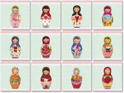 Thumbnail - K&L Wall Art Fliesenaufkleber »Matroschka«, selbstklebend