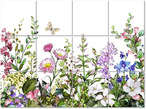 Thumbnail - K&L Wall Art Fliesenaufkleber »Blumenwiese«, selbstklebend