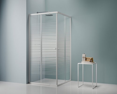 GEO Duschkabine »S4«, Variabler Eckeinstieg, 750-900x750-900 mm - weiss