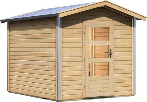 KARIBU Saunahaus »Goldingen 1«, BxTxH: 231 x 273 x 235 cm, ohne Ofen - beige