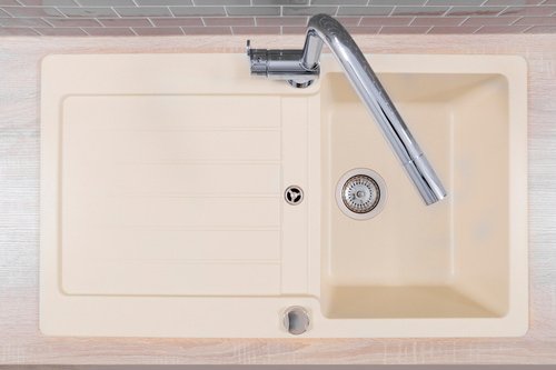 RESPEKTA Einbauspüle »AUSTIN«, HxBxT: 21 x 86 x 50 cm, Granit - gelb