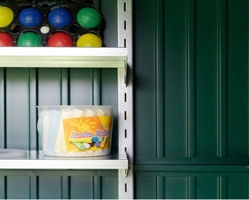 Ecostar Regalleisten, Länge: 194,63 cm, Metall, für Gerätehaus - silberfarben