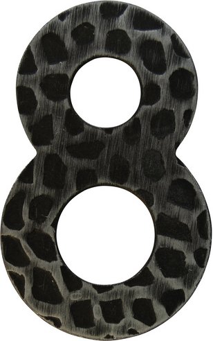 ALPERTEC Hausnummer, 8, Schwarz, Eisen, 11,7 x 17 x 1,8 cm