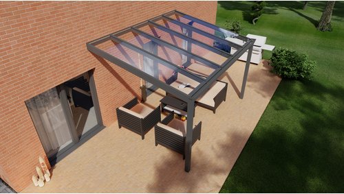 GARDENDREAMS Terrassenüberdachung »Easy Edition«, Breite: 400 cm, Dach: Glas, anthrazitgrau
