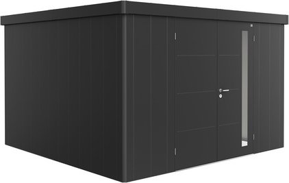 BIOHORT Gerätehaus »Neo«, Stahl, BxHxT: 348 x 222 x 348 cm (Außenmaße inkl. Dachüberstand) - grau