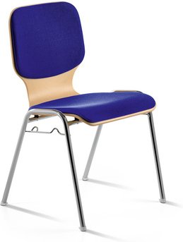 Mayer Sitzmöbel Stapelstuhl »2116«, BxL: 53 x 50 cm, Stahl/Stoff/Holz - blau